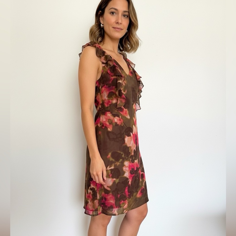 LOFT Multicolor Sleeveless V-Neck Midi Dress - Size 4 - NWOT